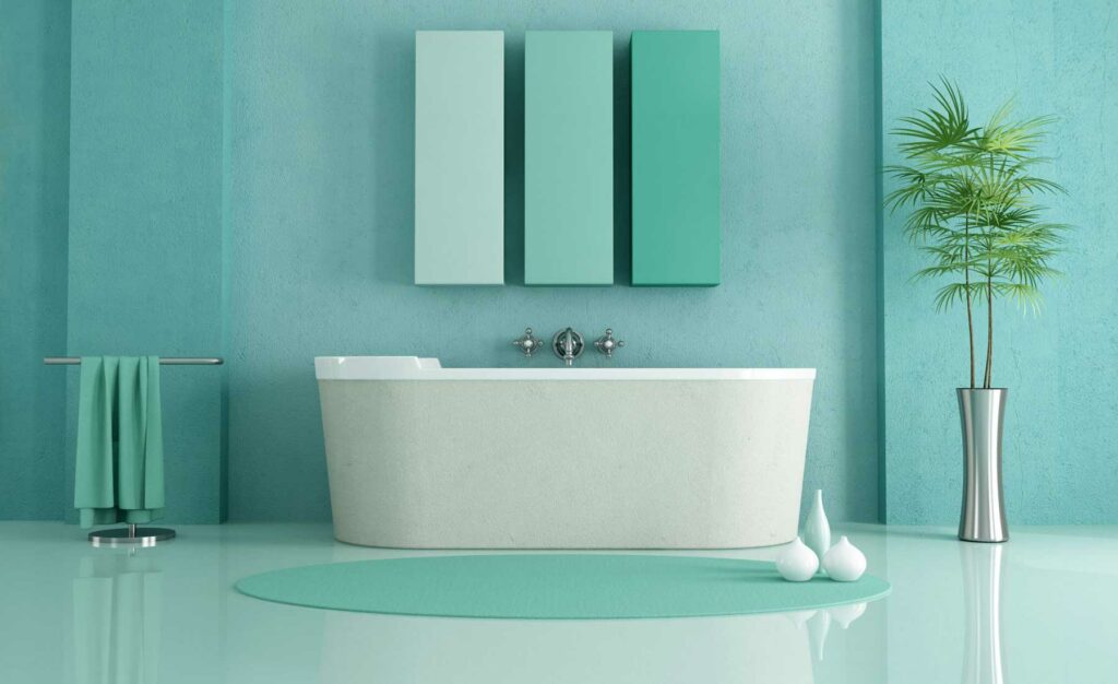 Minimalist Bathroom Blue Colors